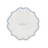 8 assiettes en carton - Diamètre 18 cm - Collection Baptême Blanc et Or - Couleur au choix