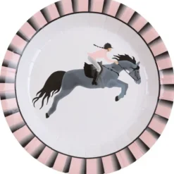 10 Assiettes en carton Equitation
