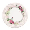 8 assiettes en carton - Floral Pink - 27 cm