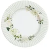 8 assiettes en carton - Floral White - 27 cm