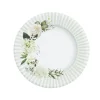 8 assiettes en carton - Floral White - 21 cm