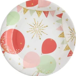 10 assiettes en carton FSC® - Diamètre 22,5 cm - Collection Anniversaire Scintillant