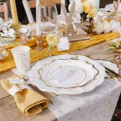 8 assiettes en carton FSC® - Diamètre 23 cm - Collection Daisy
