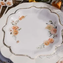 8 assiettes en carton FSC® - Diamètre 23 cm - Collection Peachy