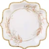 10 assiettes en carton FSC® - 21 x 21 cm - Collection Feuillage - Couleur au choix