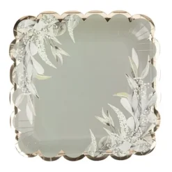 8 assiettes en carton FSC® - 23 x 23 cm - Collection Greenery