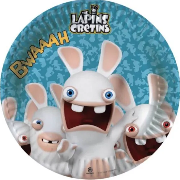 6 Assiettes en Carton - Lapins Crétins - Bwaaah