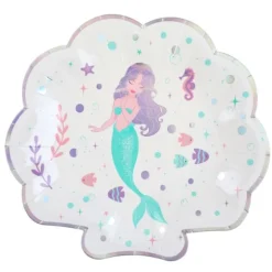 10 Assiettes en carton Little Sirène