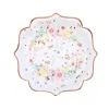 10 Assiettes en carton - Mariage Fleuri - 21 cm