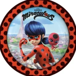 8 Assiettes en Carton - "Miraculous Ladybug"