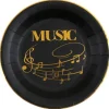 10 Assiettes en carton Musique - Or