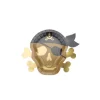8 Assiettes en carton - Pirate Kraft, Noir & Or - 28 x 23,7 cm
