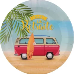 10 Assiettes en carton - Retraite Tropicale - 22,5 cm