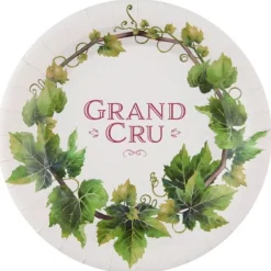 10 Assiettes en carton Viticole - 22,5 cm
