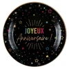 6 assiettes "Joyeux Anniversaire" en carton - Diamètre 17,5 cm - Collection Festicolor - Couleur au choix