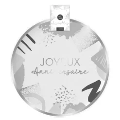 6 assiettes "Joyeux Anniversaire" en carton - Diamètre 23 cm - Collection Party Chic - Couleur au choix