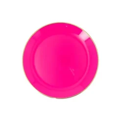 6 assiettes Élégance réutilisables en plastique - Diamètre 19 cm - Couleur au choix