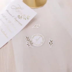 Assortiment de 100 Confettis - Collection Jolis Brins - Blanc et Or