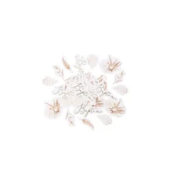 Assortiment de 100 Confettis - Collection Pampas, Fleurs de Coton et Or