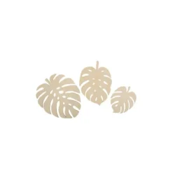Assortiment de 3 feuilles Monstera en bois - Collection Beach and Surf Party