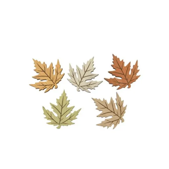 Automne - 5 Feuilles d'Erables en bois