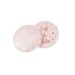 8 Badges EVJF - Enterrement de vie de jeune fille - Rose & Rose Gold - 5cm