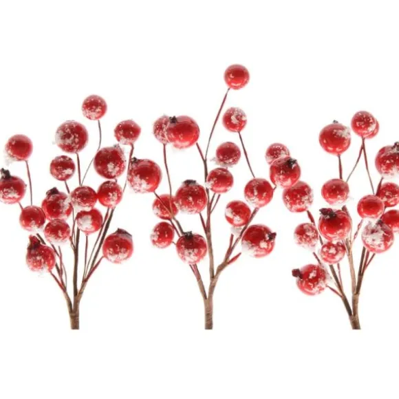 3 Baies Rouges avec Neige Pailletée