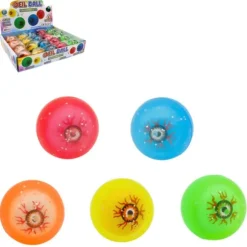 Balle rebondissante lumineuse en forme d'œil - 4,5 cm - Couleur Aléatoire
