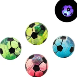 Balle rebondissante lumineuse en forme de ballon de foot - 6 cm - Couleur Aléatoire