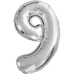 Ballon à air Chiffre Argent - 66 cm - Chiffre au Choix