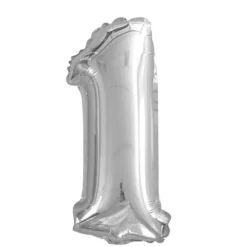 Ballon à air Chiffre Argent - 66 cm - Chiffre au Choix