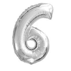 Ballon à air Chiffre Argent - 66 cm - Chiffre au Choix