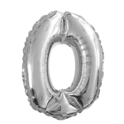 Ballon à air Chiffre Argent - 66 cm - Chiffre au Choix