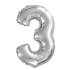 Ballon à air Chiffre Argent - 66 cm - Chiffre au Choix