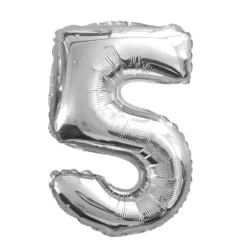 Ballon à air Chiffre Argent - 66 cm - Chiffre au Choix