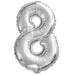 Ballon à air Chiffre Argent - 66 cm - Chiffre au Choix