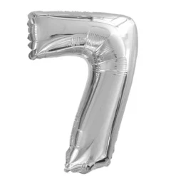 Ballon à air Chiffre Argent - 66 cm - Chiffre au Choix
