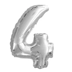 Ballon à air Chiffre Argent - 40 cm - Chiffre au Choix