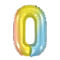 Ballon à air Chiffre Iridescent Arc-en-ciel - 66 cm - Chiffre au Choix