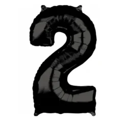 Ballon à air Chiffre Noir - 66 cm - Chiffre au Choix