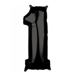 Ballon à air Chiffre Noir - 66 cm - Chiffre au Choix