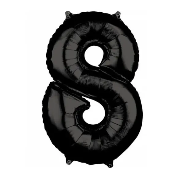 Ballon à air Chiffre Noir - 66 cm - Chiffre au Choix