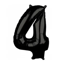Ballon à air Chiffre Noir - 66 cm - Chiffre au Choix