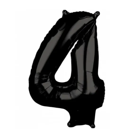 Ballon à air Chiffre Noir - 66 cm - Chiffre au Choix