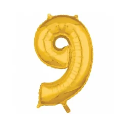 Ballon à air Chiffre Or - 40 cm - Chiffre au Choix
