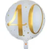 Ballon Anniversaire - Blanc et Or - 40 ans