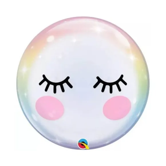 Ballon bulle avec cils - 56 cm