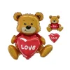 Ballon 3D en aluminium - Ourson avec cœur rouge "Love" - 50 cm