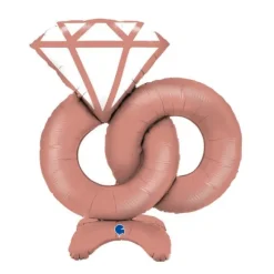 Ballon en Aluminium - Alliances en Rose Gold - 99 cm