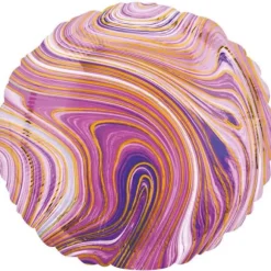 Ballon en aluminium arrondi - Marbre - 43 cm - Couleur au choix
